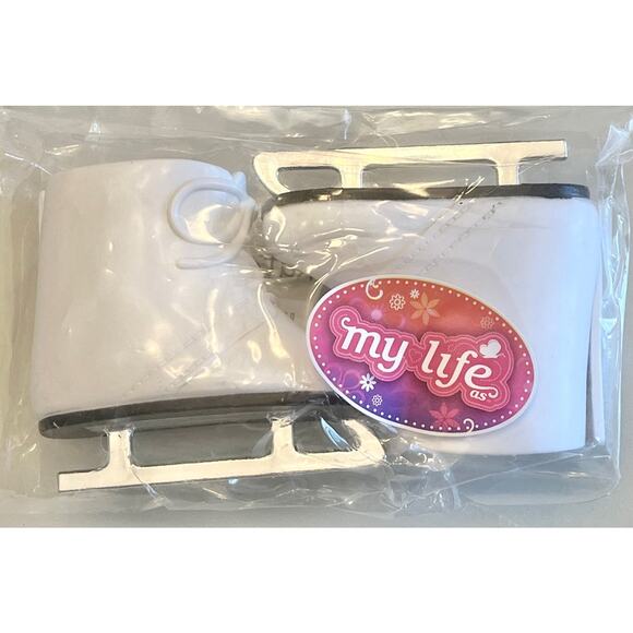 NEW 18” Doll ICE SKATES White Skating Boots Shoes My Life Fits American Girl - Picture 3 of 4